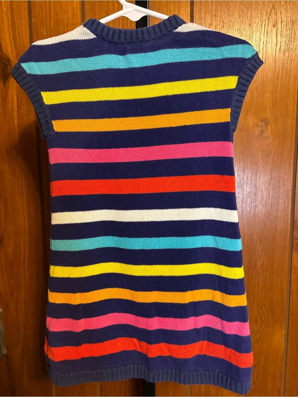 Old Navy Navy Striped Knit Dress with Pink Heart
